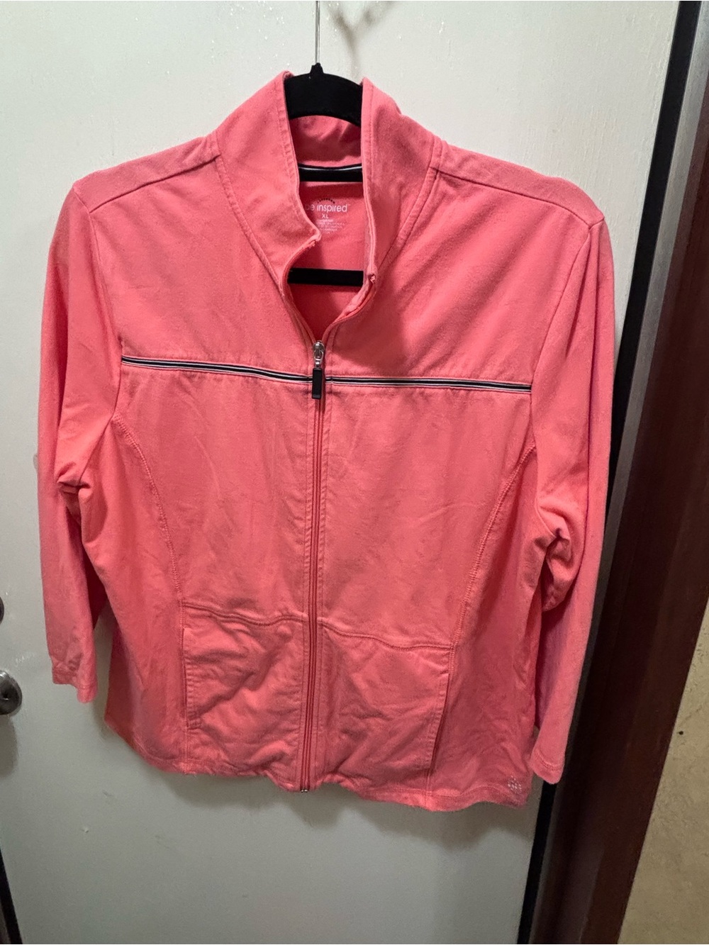 be inspired Coral Pink Utility Zip Jacket